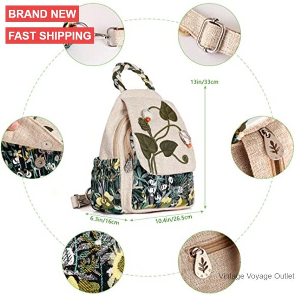 Convertible Canvas Sling Bag Mini Backpack Crossbody Day Purse Women main image 5